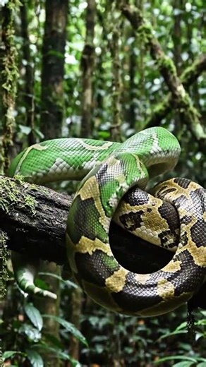 Green Anaconda 🐍 Vs Reticulated Python- Who Do You Think Will Win ??? #scientificpython #shorts