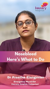 A sudden nosebleed can be alarming, but knowing the right first aid steps can help manage it effectively. Dr. Preetha Elangovan, HOD & Consultant - Emergency Medicine, Kauvery Hospital Vadapalani, shares essential tips to stop and prevent nosebleeds. https://www.kauveryhospital.com/doctors/chennai-vadapalani/emergency-medicine/dr-preetha-elangovan/ #KauveryHospital #KauveryHospitalChennai #KauveryHospitalVadapalani #FirstAid #Nosebleed #EmergencyCare #StaySafe #BleedingControl #QuickRelief | Kau
