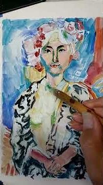 Master study of Matisse's Portrait in Watercolor on Silk Paper