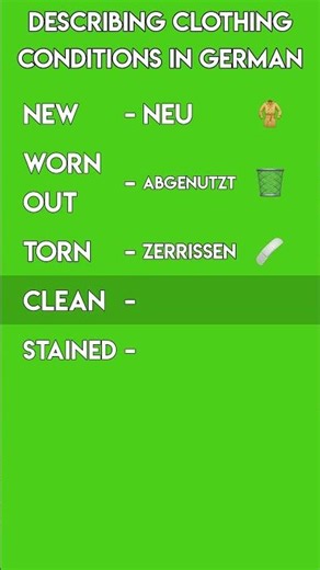 German Clothing Conditions: Describe Your Clothes in Detail!