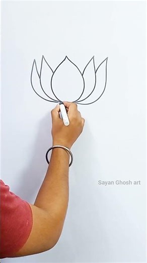 How to Draw a Lotus 🌸 | Simple Drawing Tutorial #shortsfeed #shorts #art #drawing