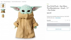 Coming to stores, plush 'Baby Yoda' is