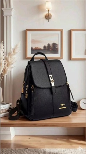 Mochila Feminina Preta em PU: Elegância, Praticidade e Resistência à Água! 🎒