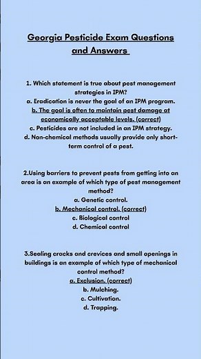 Pesticide Applicators Practice Exam Questions and Answers