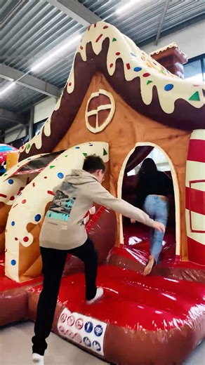 Say hello to the sweetest inflatable of the season! 😋 #JBInflatables #Gingerbread #SlideCombo #BouncyCastle #EventAttraction | JB Inflatables UK