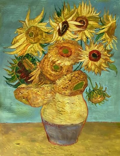Vase with Twelve Sunflowers reproduction | Van Gogh Studio