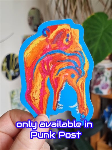 this Young Punk sticker is my fave sticker in this print club so far i reckon #sticker #artprocess #artist #oilpastel #illustration