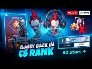 CS Rank Tips And Tricks 🌌 Classy Live 👽 OB 43 Update 💀 Day 24/75 #freefirelive #classyfreefire