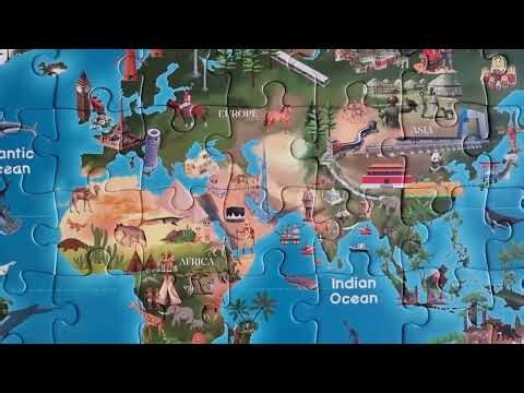 World Map Puzzle 108 Pieces - Jigsaw Puzzle for Kids