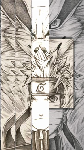 Naruto with nine tails Fox drawing 😮#anime #art #viral