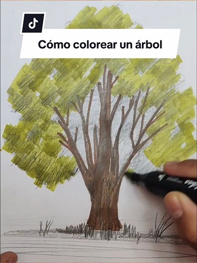 Cómo colorear un árbol fácil y bonito