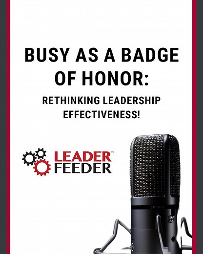 In North America, we often wear "busyness" like a badge of honor. But is it actually a sign of effectiveness, especially for leaders? This clip from the Leader Feeder podcast makes you wonder... What if instead of just nodding along ("Yeah, me too!"), we asked: "You're really busy? Is everything okay? Are you managing?" Being constantly swamped might actually be hindering our leadership, not helping it. Time to rethink the "busy" brag? What are your thoughts? Is "busy" overrated or a true sign o