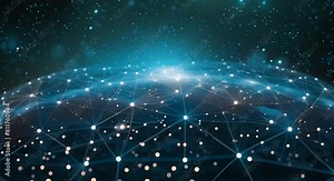 Global internet connections showcasing business innovation big data digital finance and blockchain technology. Concept Global Internet Connections, Business Innovation, Big Data, Digital Finance