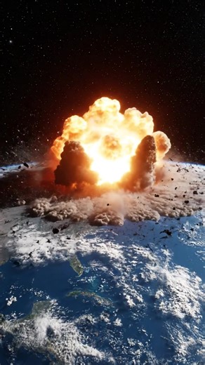 95K views · 367 reactions | A colossal yellow planet collides with Earth in deep space — The impact is slow but devastating. #earthimpacts #aiart #cosmicdisaster #madewithai | Earth Impacts | Facebook