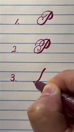 3 ways to write a fancy letter P in brush pen A to Z /#shorts #letteringp #calligraphy