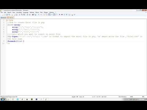 How to create Excel file in php-'fputcsv()'