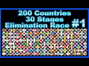 200 Countries 30 Stages Elimination Marble Race #1 in Algodoo | Marble Factory