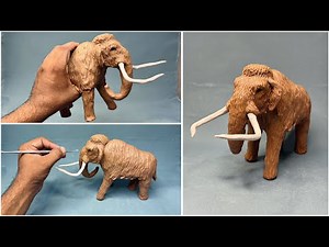 Sculpting Clay : How To Make A Clay Mammoth figure in polymer clay easy tutotorial / clay animal art