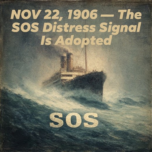 NOV 22, 1906 — The SOS Distress Signal Is Adopted International maritime authorities agree on SOS as the global signal for emergencies — saving countless lives in the century to come. | USA Awakening | Facebook