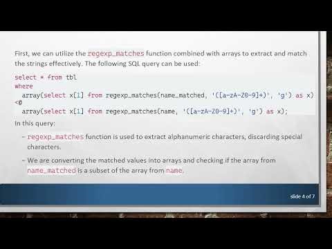 Resolving Column Value Matches by Ignoring Special Characters in PostgreSQL 11.0