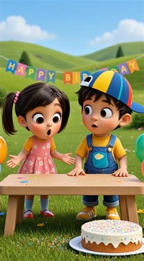 Niloya and Pepee are blowing out the candles on their birthday cake! #niloya #pepe #birthday #cak...