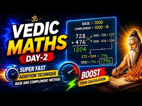 Vedic Maths Day 2 | Super Fast Addition Technique Using Base & Complement Method