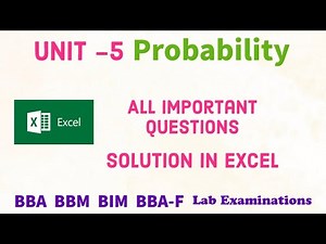 Business Statistics Probability Lab Exam Tutorial Using Excel Formulas | BBA BIM BBM BBA-F | TU |