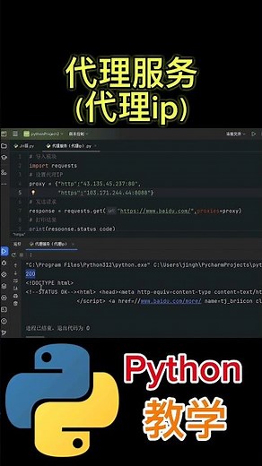 《设置网络请求代理ip》 #python教学 #爬虫