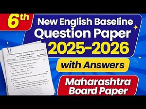 6th New English Baseline Question paper with Answers 2025-2026 #baseline