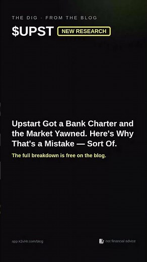 UPST's Bank Charter: Market Yawned, But Is That a Mistake?
