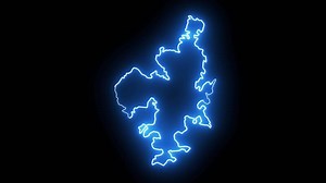 Download Geoje map of south korea with glowing neon effect for free