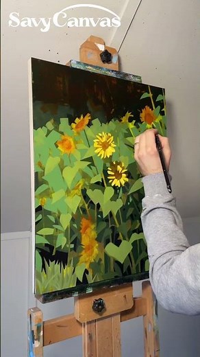 Modern Sunflower Field Painting | Contemporary Botanical Wall Art