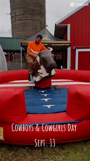 1.9K views · 12 reactions | This Saturday! September 13! 鸞Cowboys & Cowgirls Day! 鸞 Ride the mechanical bull! Included in admission! Adults & kids can ride! ⭐️ Come dressed in your cowboy boots and hats! | Old McDonald's Farm | Facebook