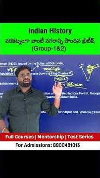 Indian History Topics for Group-1 & 2 Exam #appscgroup2 #tgpscgroup1 #shivansir
