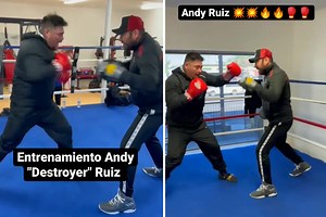Andy Ruiz Jr shows off lightning-quick hands in training for comeback