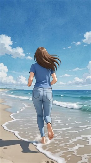 파란 하늘과 바다 #감성영상 #산책 #바다 #파도 #파란하늘 #파도소리