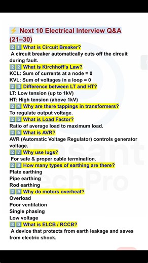192K views · 2.2K reactions | Electrical interview questions and answers #electrician #technology #mechanical #electrical | Prasant TechPro | Facebook