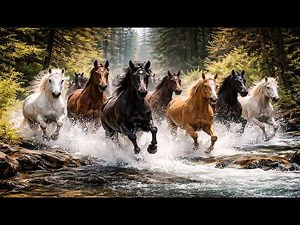 🐎🌄 Graceful Horses Playing Under the Sun – Peaceful Horse Video – Relaxing Horse Sounds