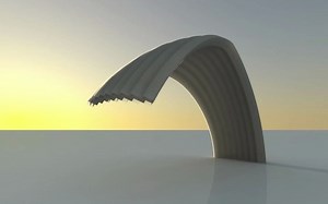Rigid-Foldable Cellular Curved Origami Structure
