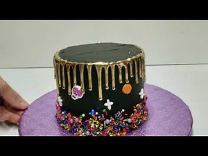 Gold drip for cakes, tutorial