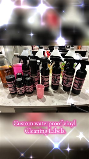 Custom cleaning labels for bottles with logo and chemical information. Orders yours today. $25 setup fee $2 16oz, $3 24oz, $4 32oz per label, minimum 5 labels . #cleaning #customlabels #cleaningbusiness #cleaningtiktok #cleaningtok