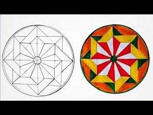 Traditional Onam Pookkalam Geometric Design | Rangoli Design