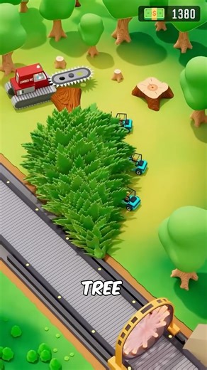 Idle Lumber: Giant Tree vs 3 Forklifts #viralshort #lastfortress