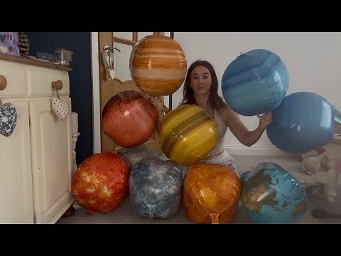 Unboxing and blowing up our solar system planet balloons from Shein 🎈