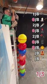Extreme balloon pop drop test! - #challenge #layers
