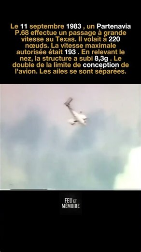 Le Partenavia P.68 a dépassé sa Vne et ses ailes se sont séparées en 1983
