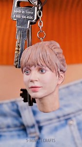 We turned a model’s face into a keychain! 🔑😲 #diy #coolcrafts | 5-Minute Crafts Family
