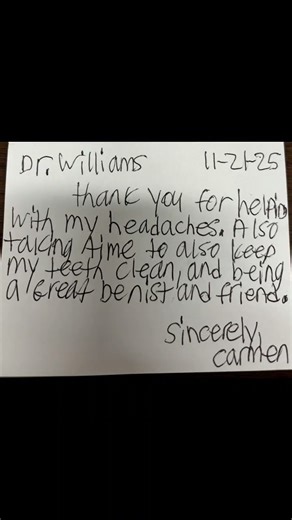 Receiving Thank You notes from our wonderful patients is a highlight of the day!