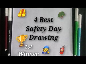 4 Best Safety Day Drawing | Safety Day Drawing | international safety day poster | World safety day