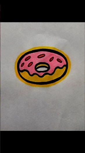 Cute Donut Drawing | Easy Step-by-Step Donut Art for Beginners 🍩✨